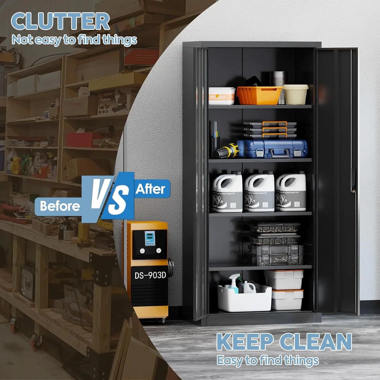 Metal Garage Storage Cabinet With Lock