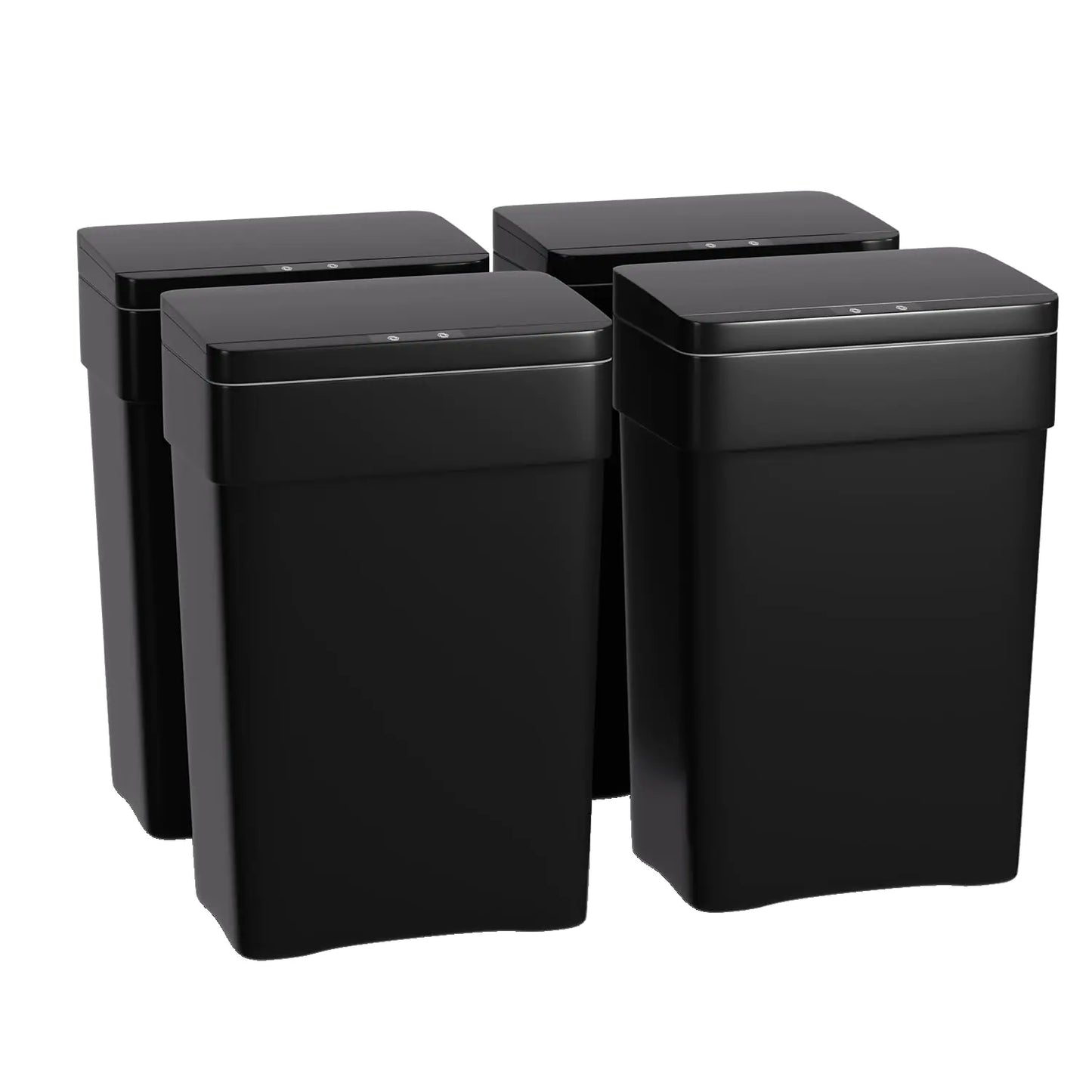 13 Gallon 50 L with Lid Plastic Automatic Touch Free Motion Sensor Trash Can (4 Black)