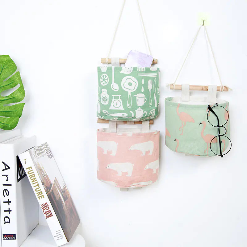 Fabric Hanging Storage Bag for Bedside or Closet