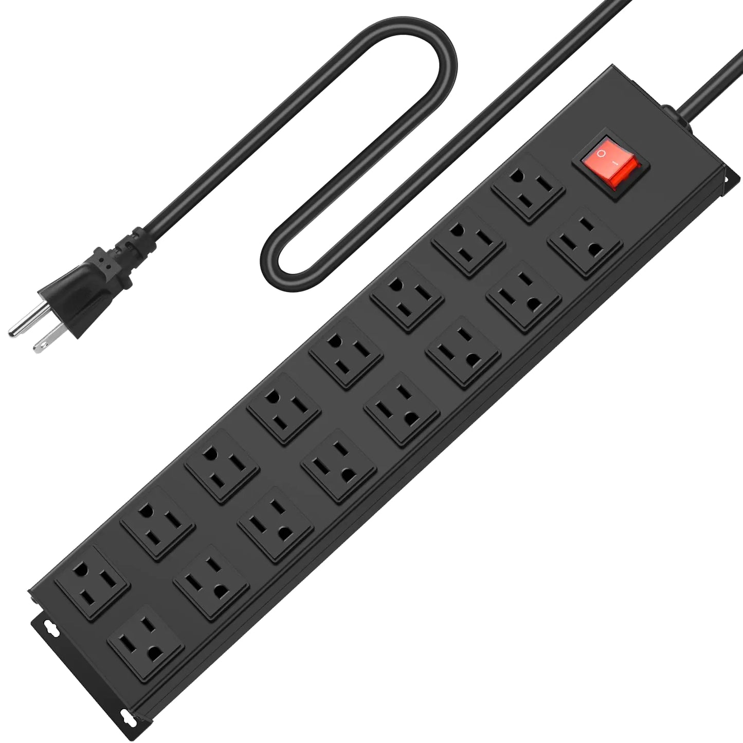 HHSOET Metal 16 Outlet Mountable Power Strip Wall Mount