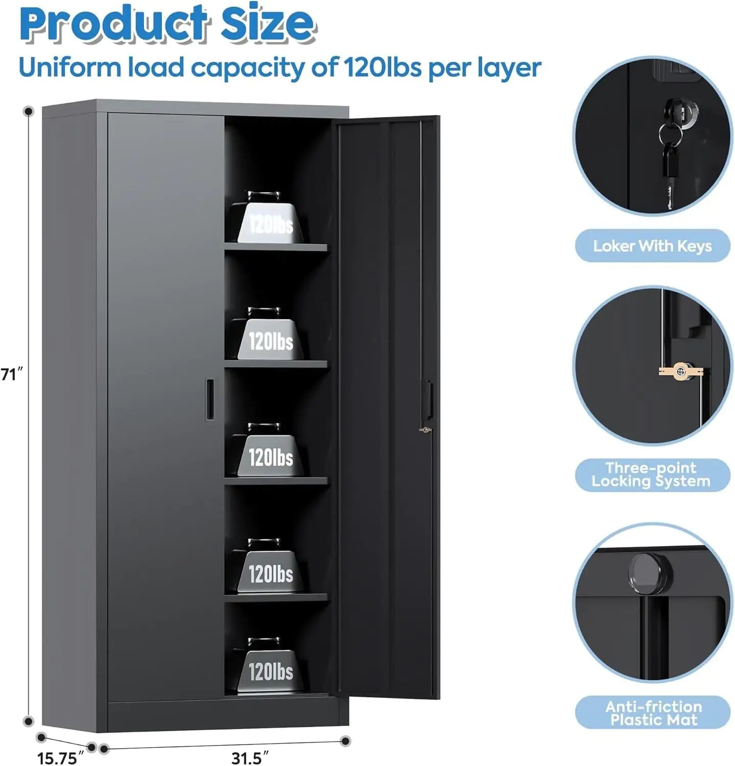 Metal Garage Storage Cabinet With Lock